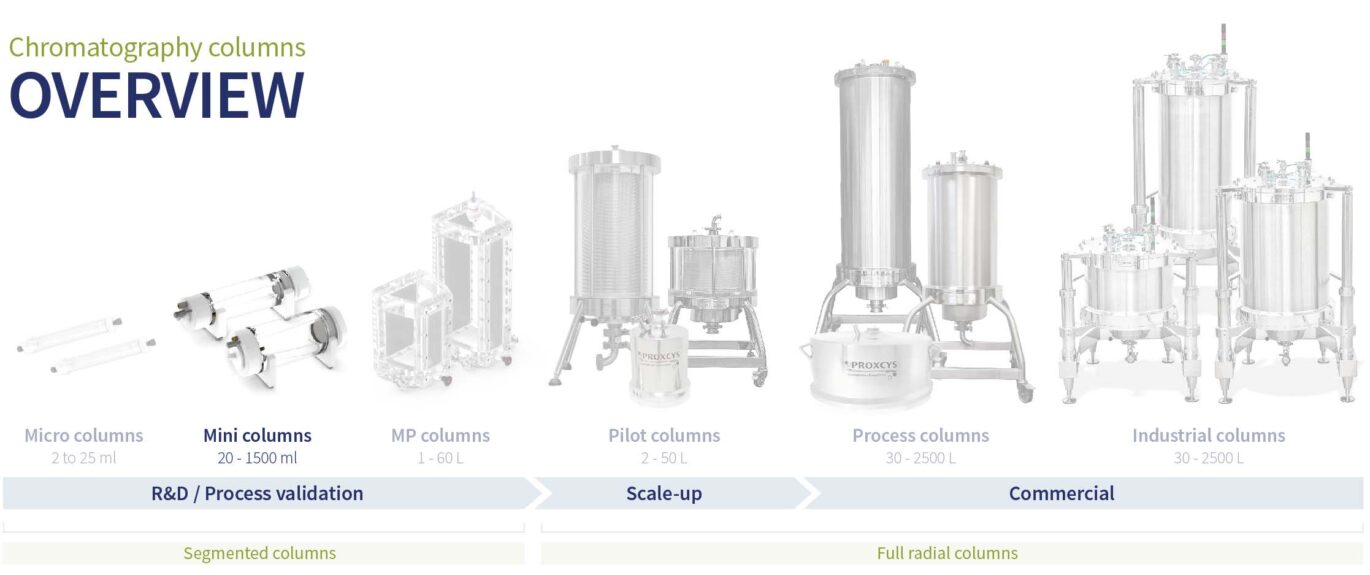 Product overview scale up Mini chromatography columns