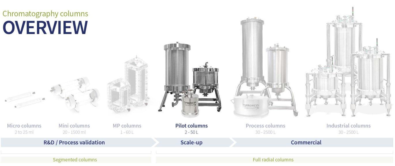 Product overview scale up Pilot chromatography columns