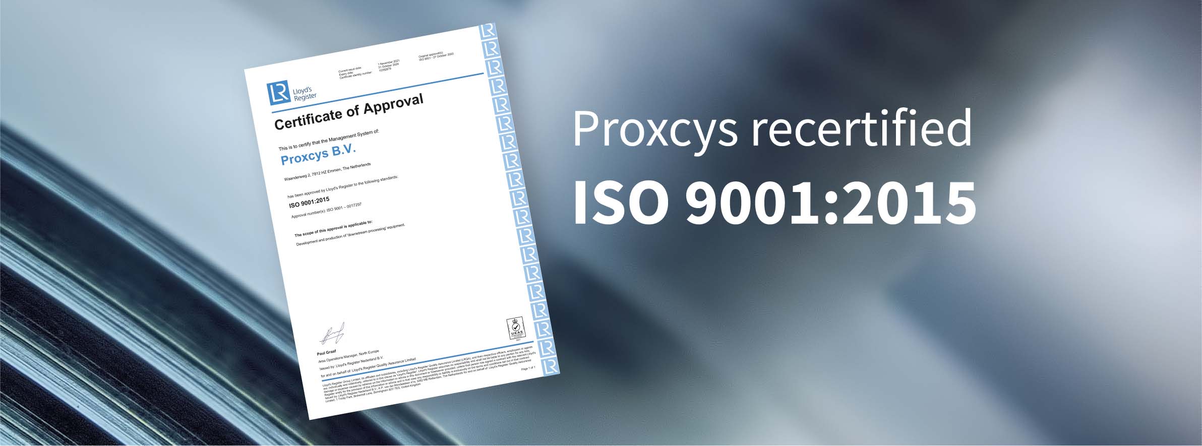 ISO 9001 recertified